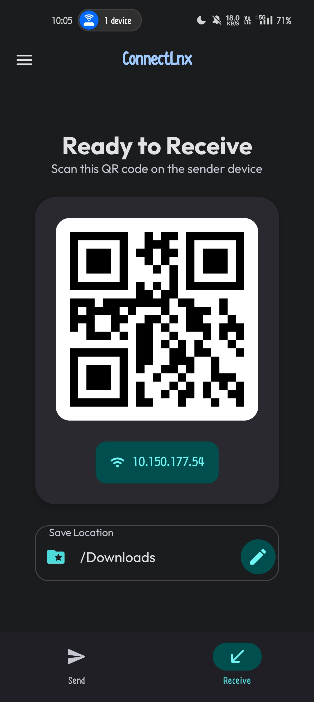 ConnectLnx Receive Interface