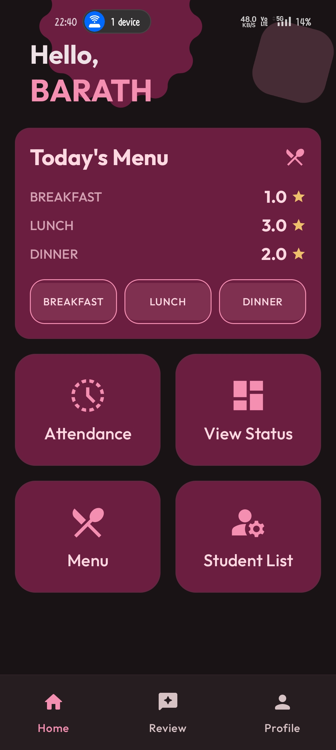 Dark Theme Interface
