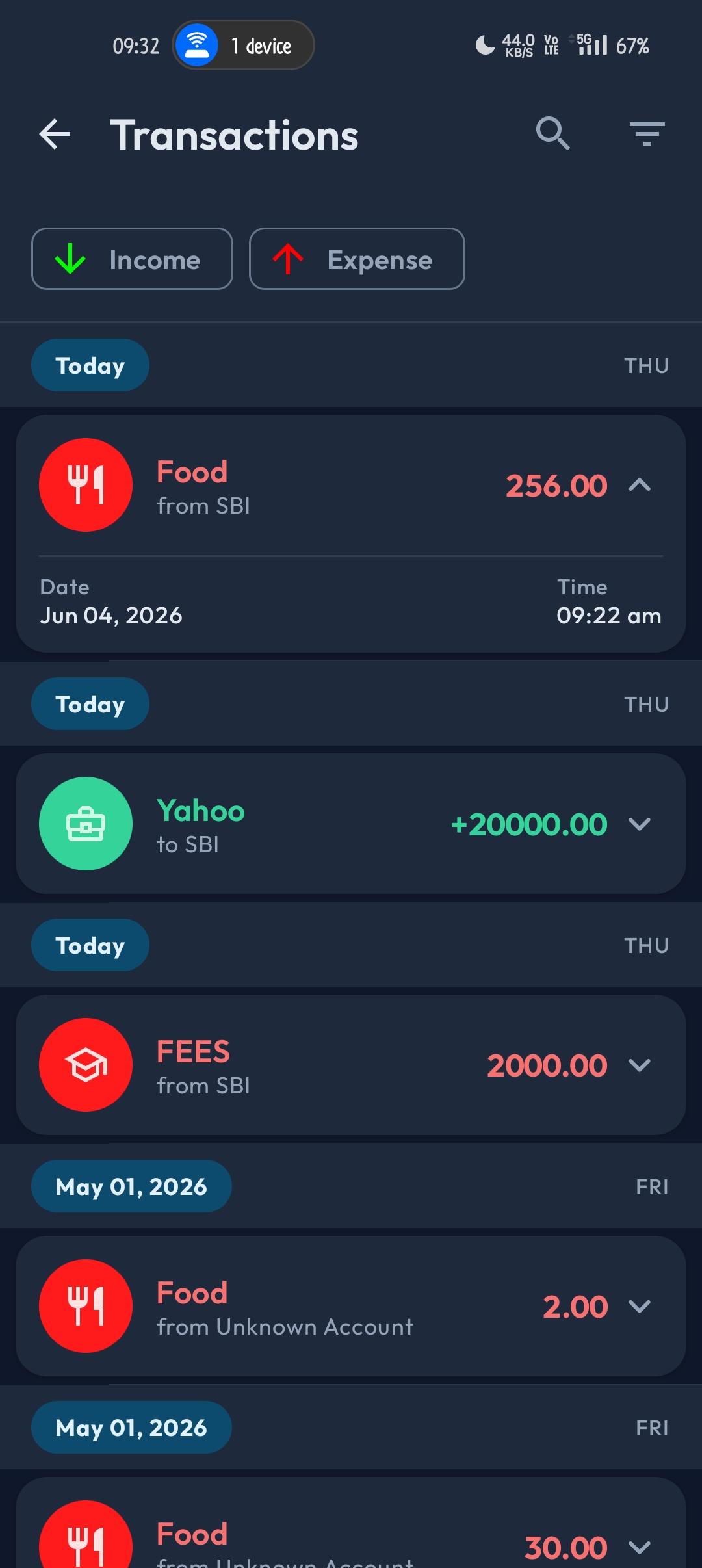 Transactions Ledger