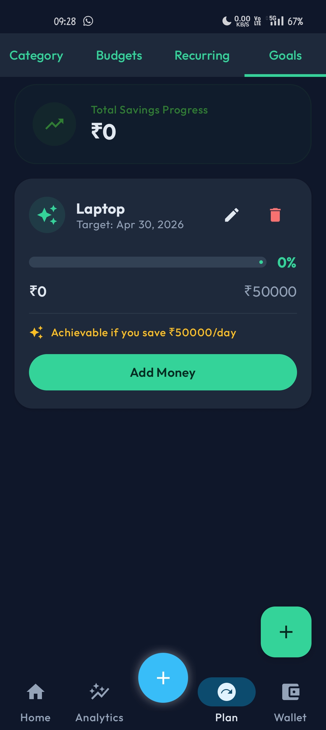 Savings Goals