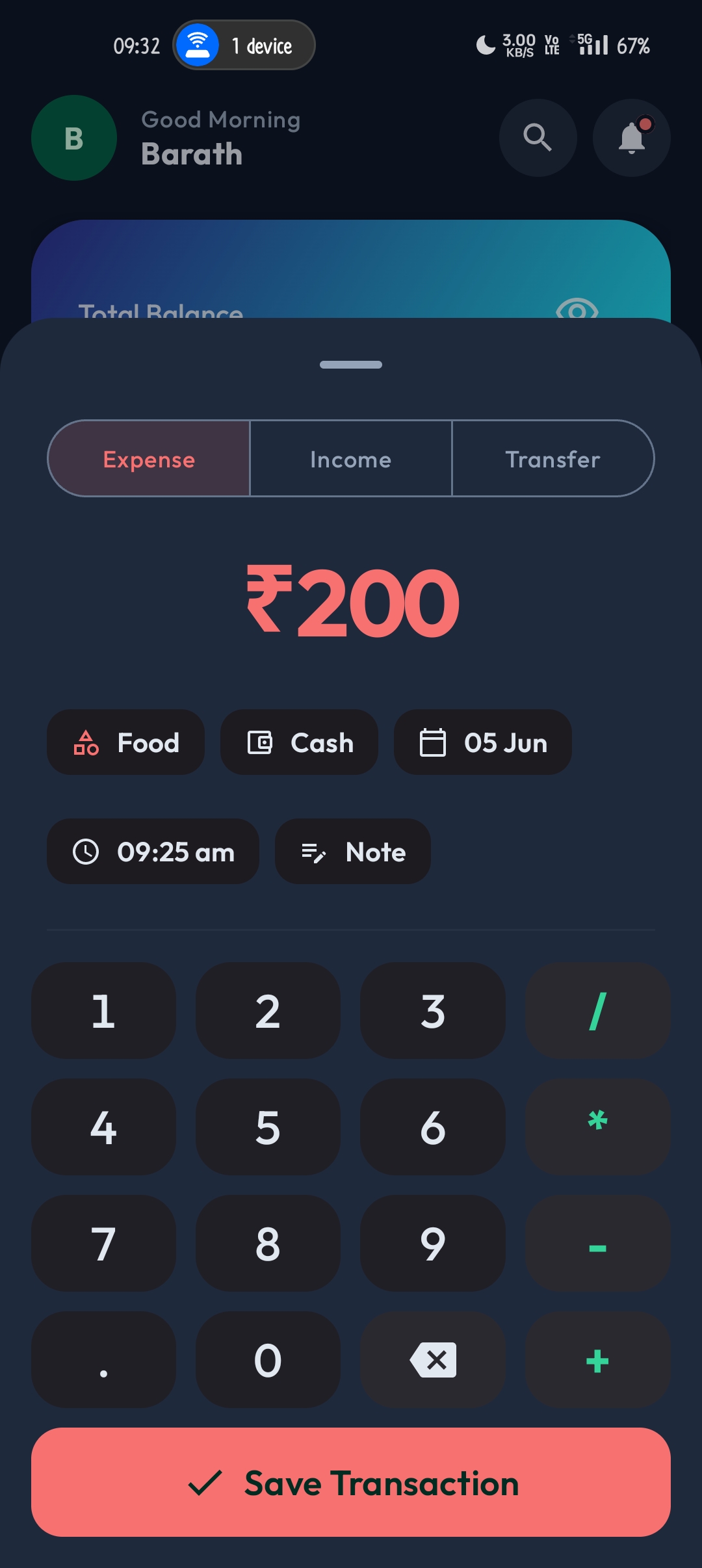 Log Expense Modal